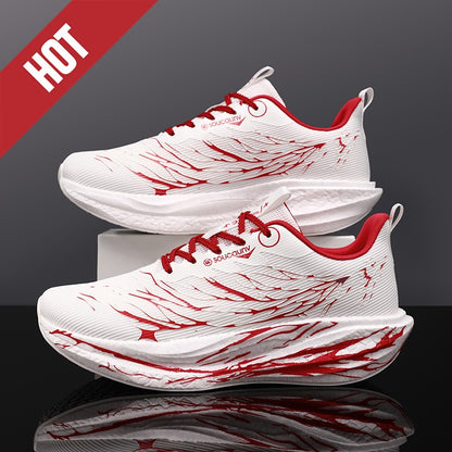 Fluorescence  Running Shoes Carbon Board Marathon Men Sports Lightweight Women's Comfortable Athletic Nonskid Sneakers Casual