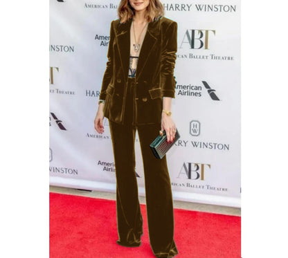 2024  Women's Suit Velvet 2-Piece Set (Jacket + Pants) Fashionable  Suit Women's Suit Elegant Slim Business