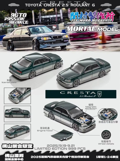 Novo Mortal 1:64 Toyota Cresta Apa-Xpo 2025 Edição Evento Modelos de Carro de Liga Brinquedos Personalizados Simulados de Uma Peça Presente Miniatura Veículo