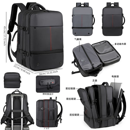 Backpack Men's Expandable Vacuum Compression Short-Distance Business Trip Large-Capacity Dry and Wet Separation Business Multi-Functional Backpack