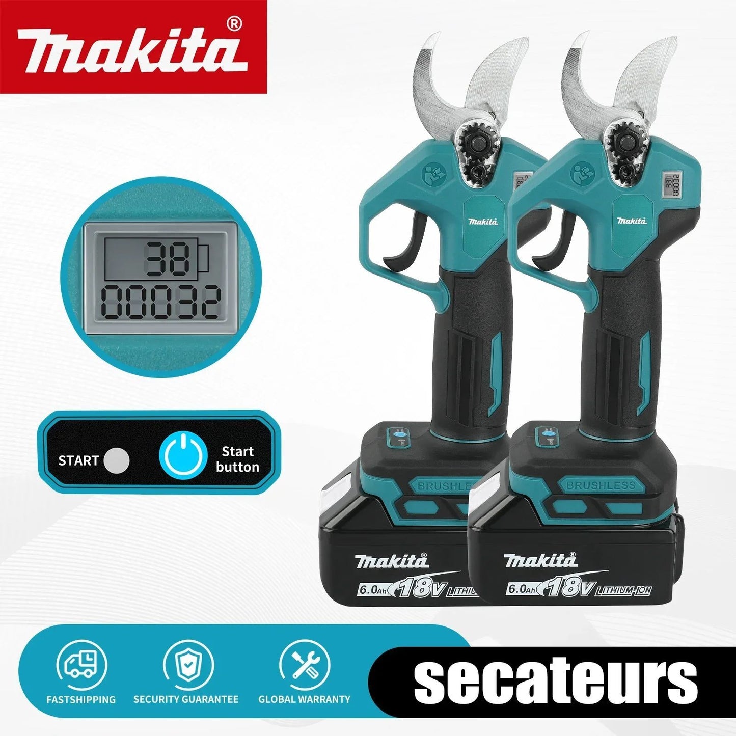 Tesouras de Poda sem Fio 18V BL Makita: Ferramenta Perfeita para uma Poda Fácil e Precisa de Frutíferas e Galhos em Jardins