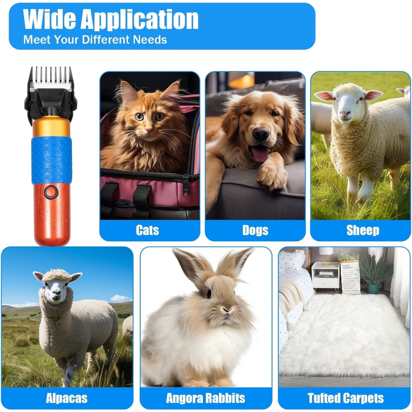 Electric Animal Fur Shears Farm Supplies Sheep Goat Shears Pets Dogs Rabbit Shearing Shaver Clipper Grooming
