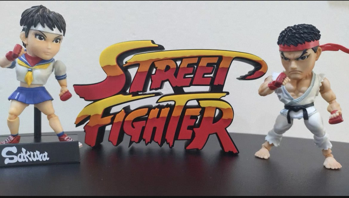 Street Fighter, Street Fighter (abbreviation), arcade game, Street Fighter Logo, signboard, action figure, ornament.