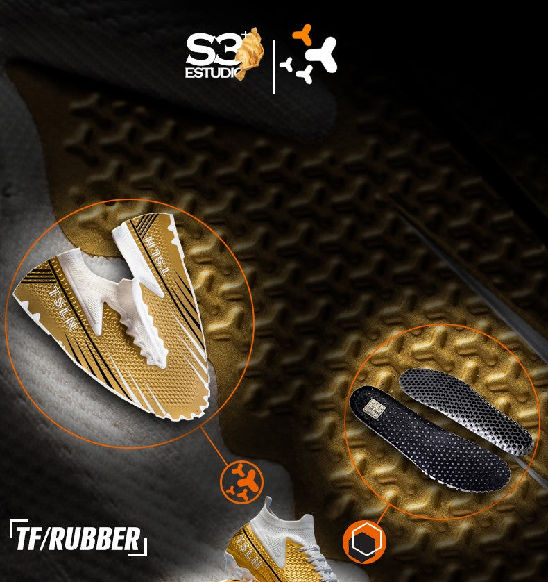 Men's Soccer Shoes Cleats Professional High-Top Breathable Athletic Football Boots,Outdoor Football Training Shoes for TF/AG Boy