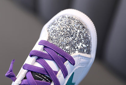 Kids Sneakers 2022 Spring Girls Fashion Glittering and Antiskid Children Chunky Sneakers Baby Shoes Casual Sport Running Sneaker