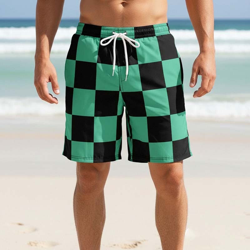 Anime Kamado Tanjirou Cosplay Shorts Tomioka Giyuu Kamado Nezuko 3D Print Beach Shorts Elastic Waist Outfits for Men