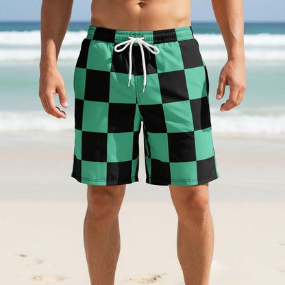 Anime Kamado Tanjirou Cosplay Shorts Tomioka Giyuu Kamado Nezuko 3D Print Beach Shorts Elastic Waist Outfits for Men