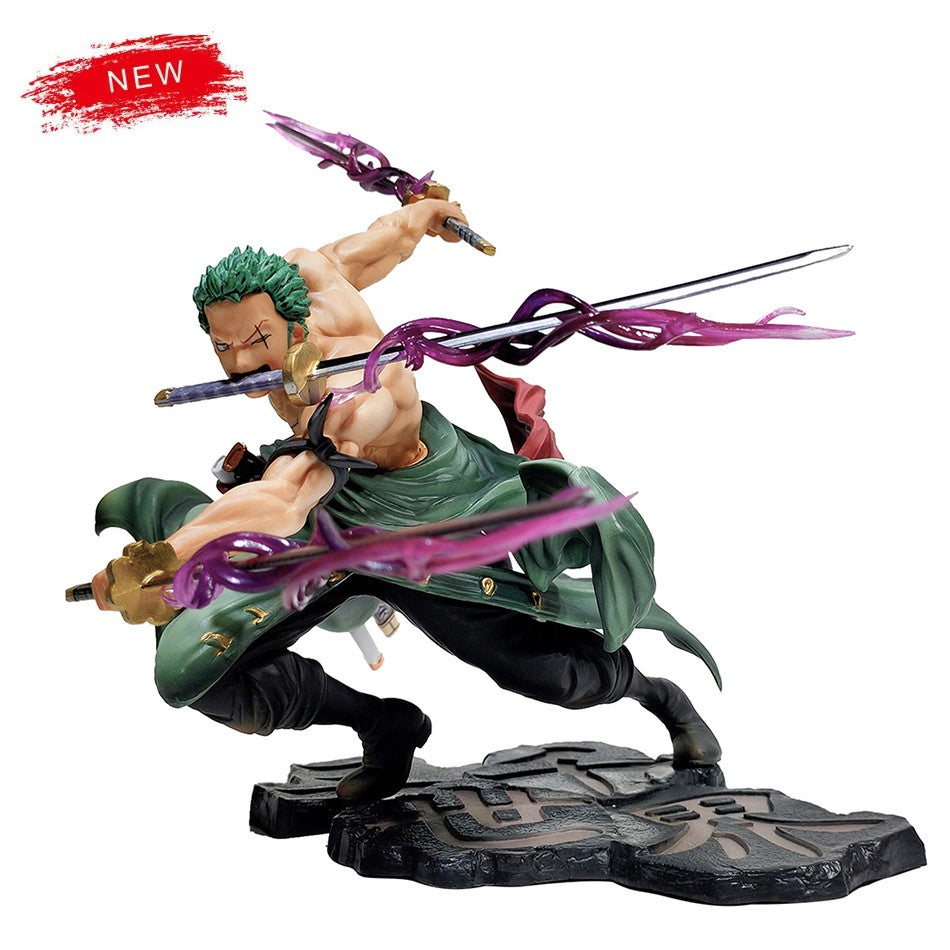Hot One Piece 10cm Anime Figura GK Roronoa Zoro Três Espadas Sa-maximum Mangá Anime Estátua Action Figure Modelo Coleção Brinquedo Infantil