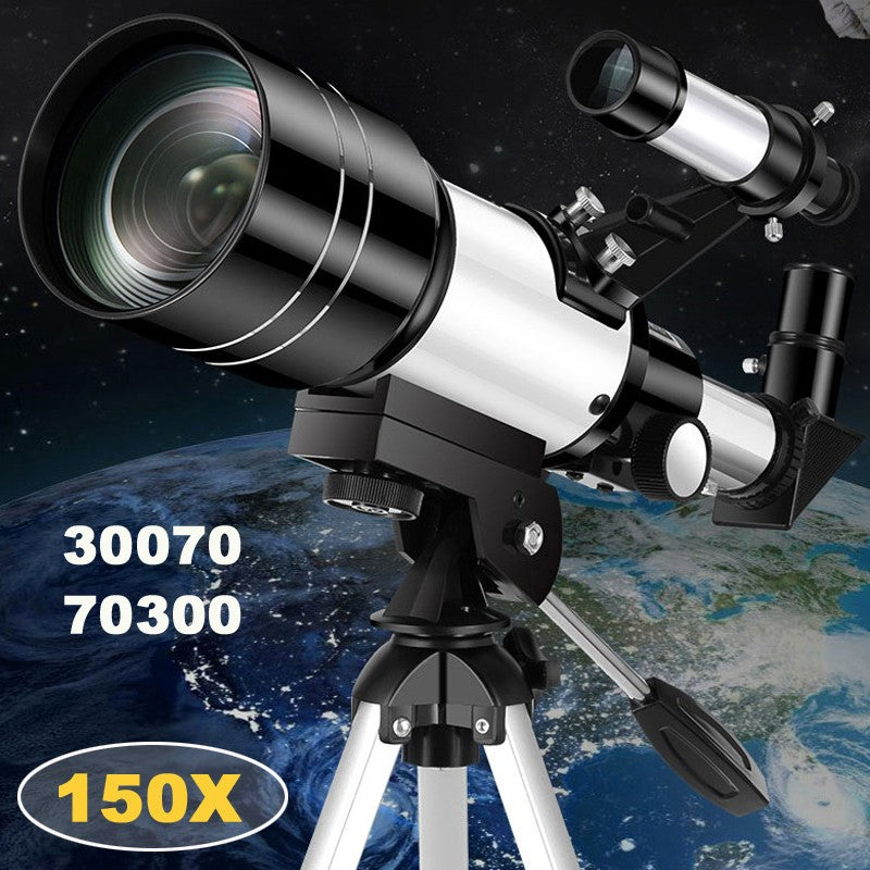 Telescópio Astronômico Profissional F30070 Monocular 150x Zoom HD Visão Noturna para Observação da Lua e Estrelas AZM70300