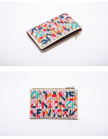 Printed Women's Long Wallet Luxury Brand Retro Classic PVC Material 2025 New Fashionable Simple Card Bag