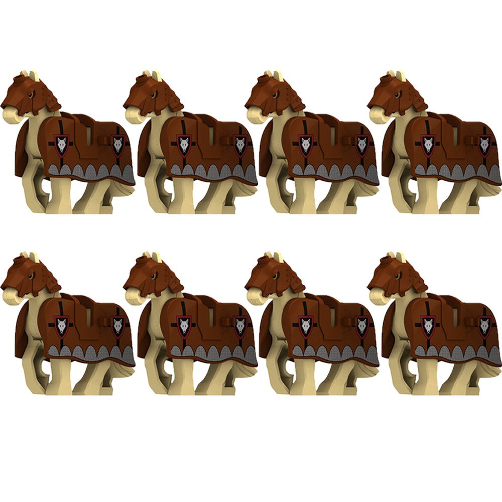 Blocos de Montar Zoológico Medieval Acessórios de Personagens Montarias Animais Cervos Elefantes Camelos Lobos Cavalos de Guerra Tijolos Brinquedos Presentes K080