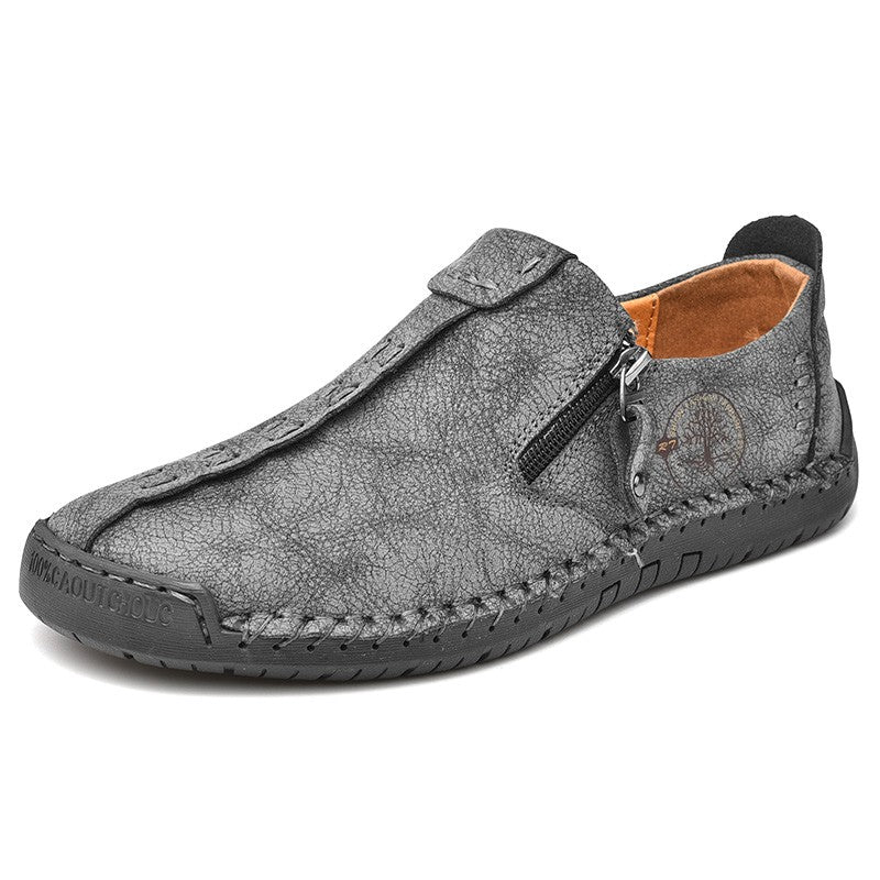 Handmade Leather Men Shoes Casual Slip On Loafers Breathable Leather Shoes Men Flats Hot Sale Moccasins Outdoor Shoes Plus Size