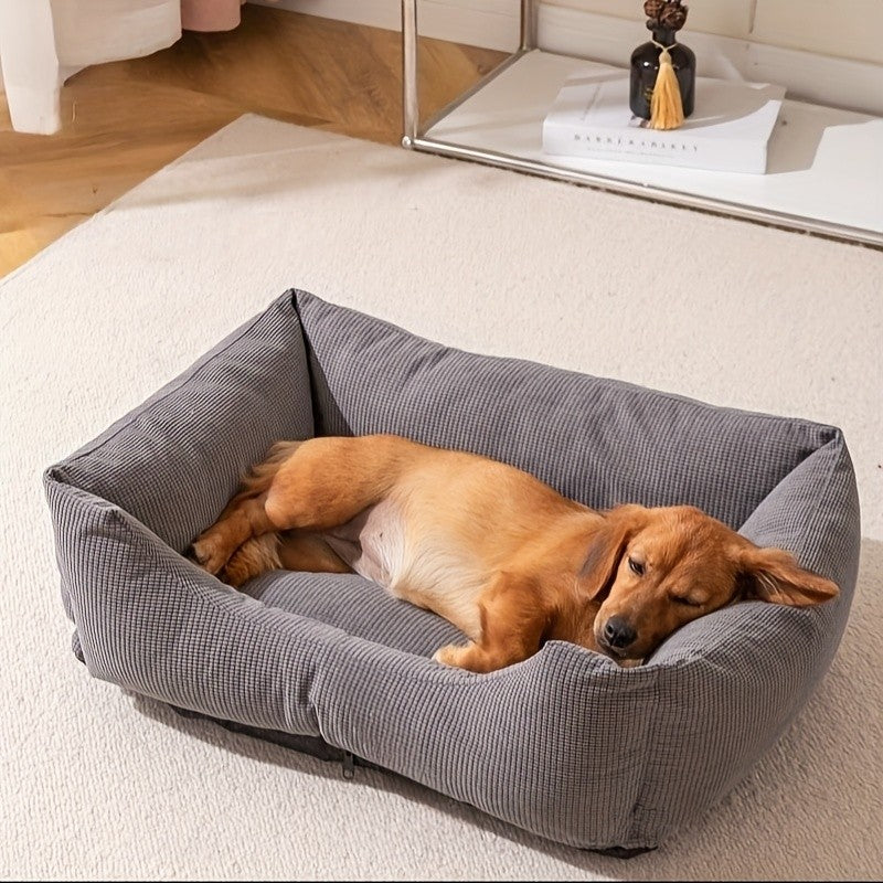 Colchão para Animais de Estimação de Inverno Engrossado, Cama de Gato Quente de Veludo Cotelê, Cama de Cachorro com Cobertura, Almofada para Dormir para Filhotes de Cães Pequenos e Gatinhos Cuscino