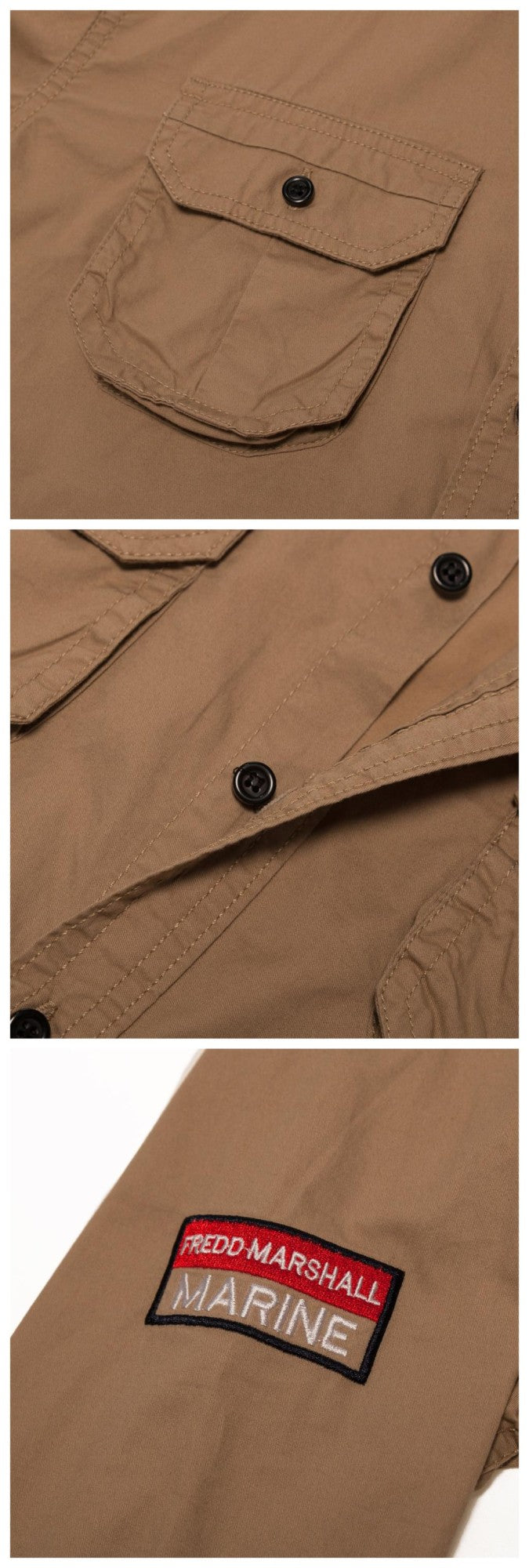 Fredd Marshall 2022 New 100% Cotton Military Shirt Men Long Sleeve Casual Dress Shirt Male Cargo Work Shirts With Embroidery 115