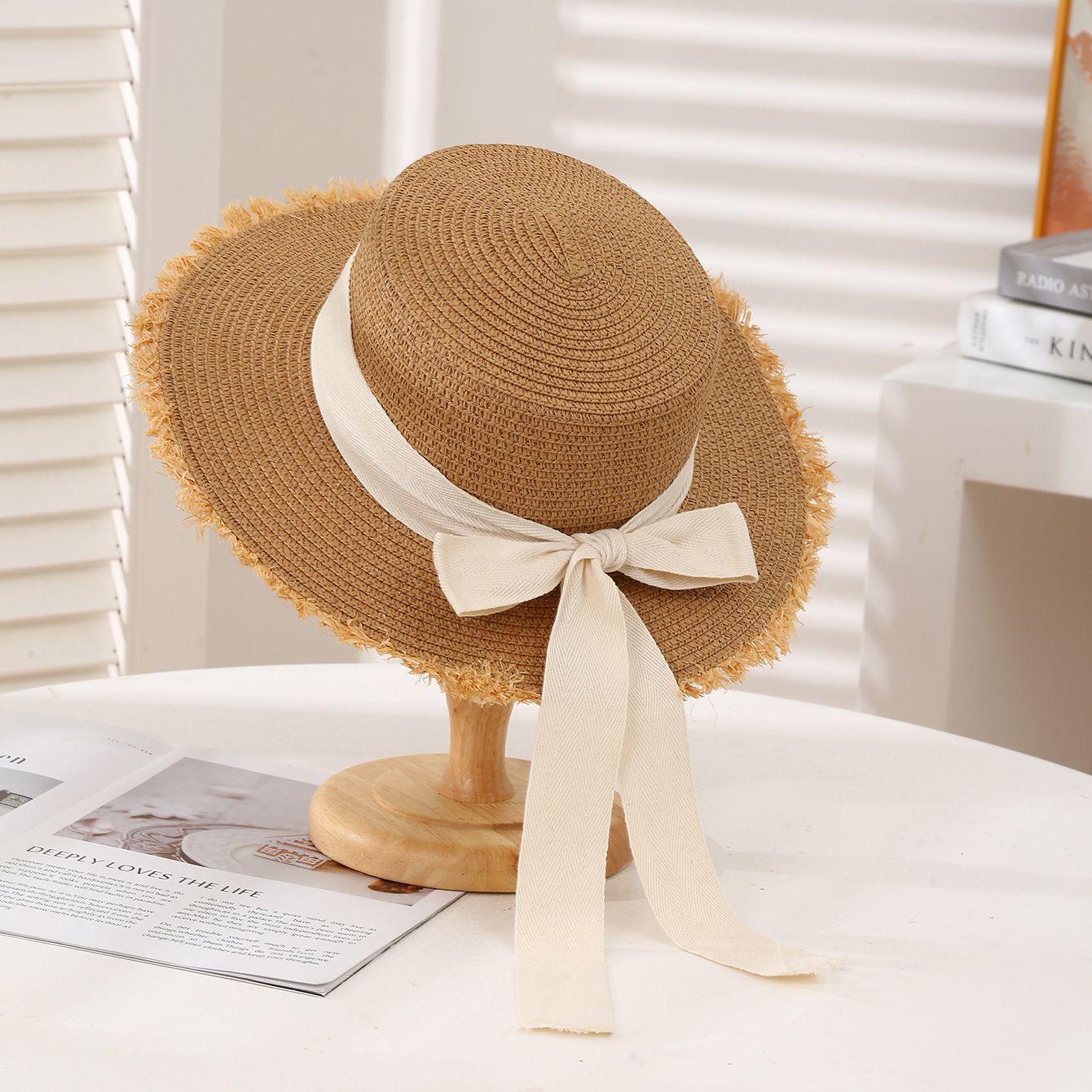 Summer Sun Protection Straw Hat Parent-Child Mother Daughter Outdoor Wide Brim Lace Woven Beach Sun Hat for Adult and Baby