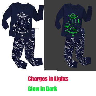 Kids Christmas Pyjamas Toddler Pajamas Boys Glow In The Dark Pyjamas Baby Pyjamas Sleepwear For Kids Roupas Infantil Homewear