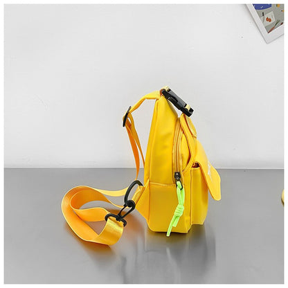 Bolsa de ombro infantil de cor lisa com letras simples, moderna, de nylon, para crianças, bolsa transversal, fofa, casual, para meninos, pochete, bolsa de mão