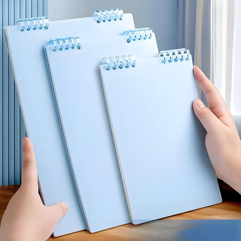 Top-Flip Loose-Leaf Notebook – Wooden, 360° Flipping, Double-Sided No Ink Leakage, Office Essential