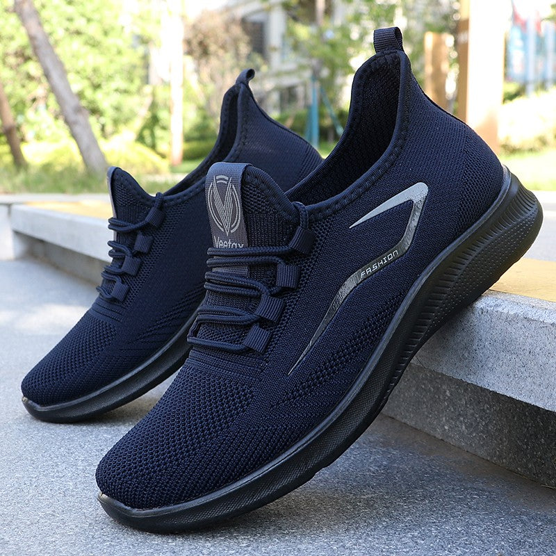 Sapatos Casuais Masculinos Sólidos com Cadarço, Sapatos Esportivos Leves para Homens, Sapatos Casuais Sólidos da Moda Adequados para Entusiastas de Caminhada de Lazer - Ideais para Leveza, Respirabilidade e Antiderrapantes, Adequados para Laze