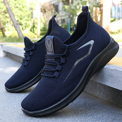 Sapatos Casuais Masculinos Sólidos com Cadarço, Sapatos Esportivos Leves para Homens, Sapatos Casuais Sólidos da Moda Adequados para Entusiastas de Caminhada de Lazer - Ideais para Leveza, Respirabilidade e Antiderrapantes, Adequados para Laze