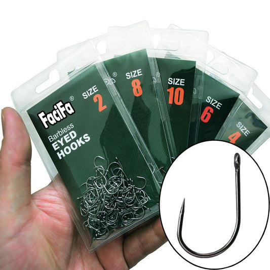 50 anzóis de pesca de carpa circulares sem farpa com furo, tamanhos 2 4 6 8 10 12, anzóis simples