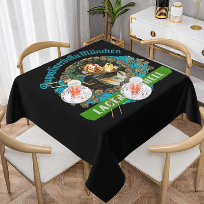 Augustiner Munich Beer...Lagerbier Hell Classic Waterproof Square Tablecloth Oilproof Table Cloth for Kitchen Dining Table Cover