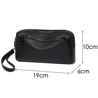 100% Genuine Cow Leather Wallet Purse Luxury Handbags Women Bags Designer Ladies Clutches Bags for Women Top Quality Phone Sac