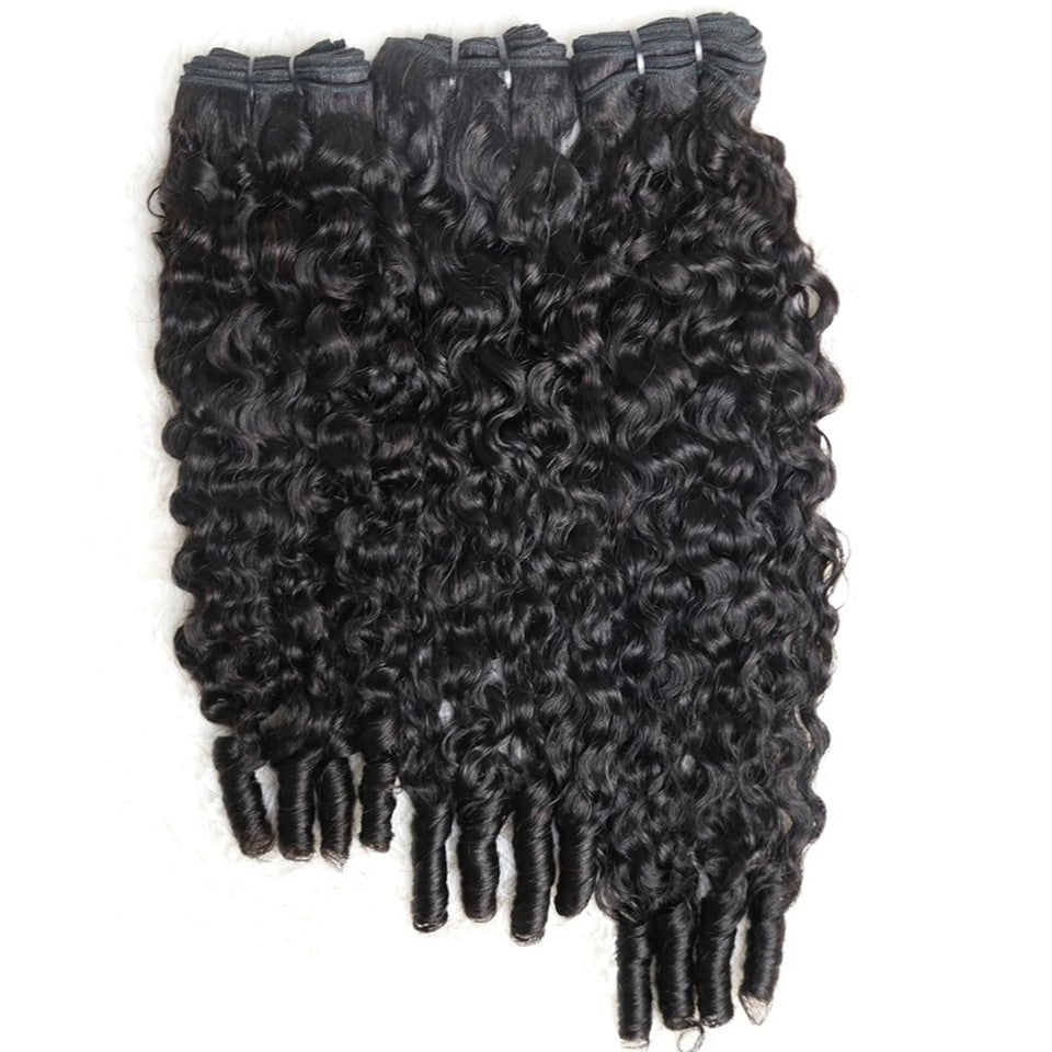 Beaufox Burmese Curly Hair Bundles Pixie Curly Bundles Human Hair Virgin Water Wave Human Hair Bundles Ocean Spiral Curly 30”