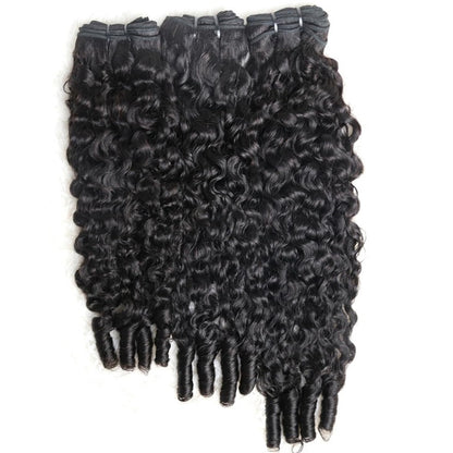Beaufox Burmese Curly Hair Bundles Pixie Curly Bundles Human Hair Virgin Water Wave Human Hair Bundles Ocean Spiral Curly 30”
