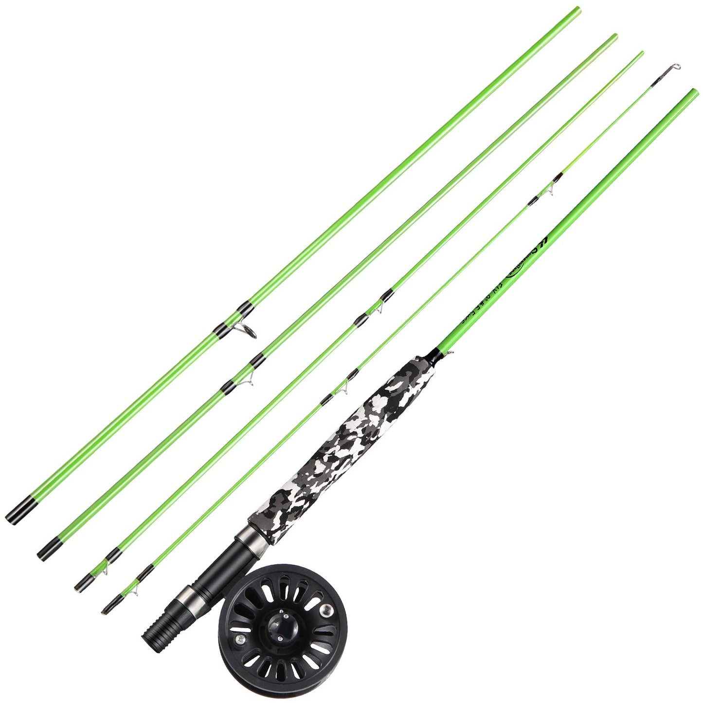 Sougayilang 5# Fly Fishing Rod Combo Super Light Portable Carbon Fiber Trout Rod Starter Package Fly Fishing Kit Fishing Tackle