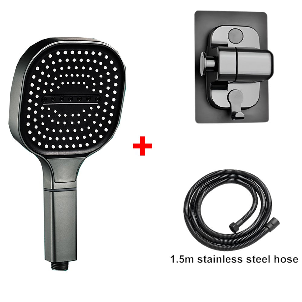 Chuveiro de alta pressão com painel grande de 13CM, com filtro, 3 modos, bico de pulverização de grande fluxo, chuveiro quadrado para banheiro