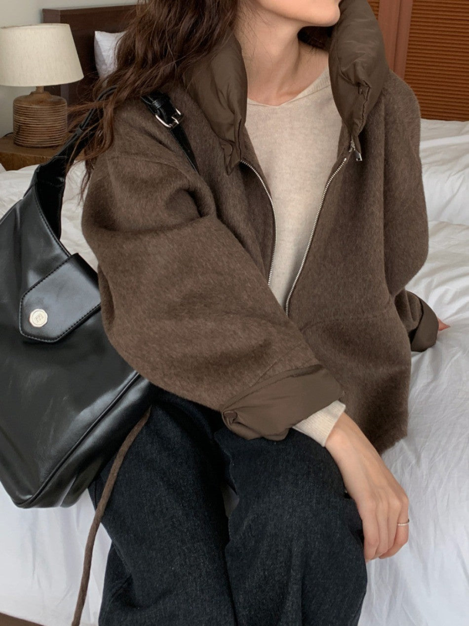 New Coats and Jackets Autumn Winter New Elegant Hooded Detachable Lace Up Short Woolen Coat Korean Fashion Casual Loose Jackets