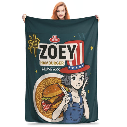 Huntrix Zoey Rumi Mira Blanket Cover Flannel KPop Demon Hunters Lightweight Throw Blankets for Outdoor Travel Bed Rug