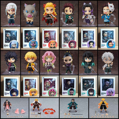 Anime Demon Slayer Series Tanjirou #1193 Nezuko #1334 Zenitsu #1361 Inosuke #1541 Kyoujurou Kochou Shinobu Conjunto de Bonecos e Estatuetas de Presente