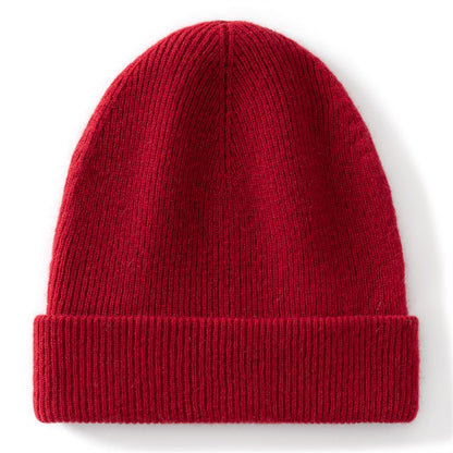 Autumn Winter New 100% Cashmere Hat Women's One-Line Hat Knitted Hat Wool Hat Ear Protection High-Quality Couple Hat