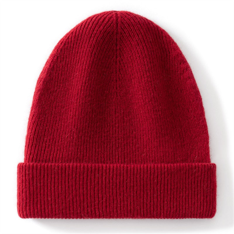 Autumn Winter New 100% Cashmere Hat Women's One-Line Hat Knitted Hat Wool Hat Ear Protection High-Quality Couple Hat