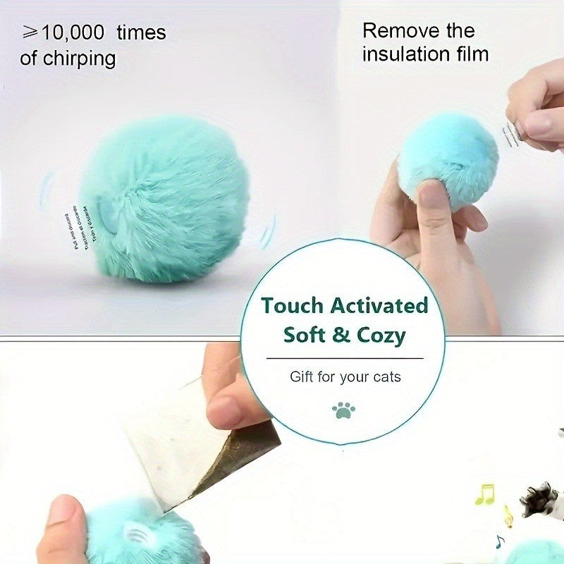 Bola Interativa 1/3 Peças Brinquedos Inteligentes para Gatos e Cães Pelúcia Elétrica Catnip Brinquedo de Treinamento para Gatinhos Produto para Animais de Estimação com Som de Toque Bola Que Ronrona