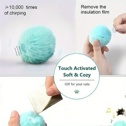 Bola Interativa 1/3 Peças Brinquedos Inteligentes para Gatos e Cães Pelúcia Elétrica Catnip Brinquedo de Treinamento para Gatinhos Produto para Animais de Estimação com Som de Toque Bola Que Ronrona