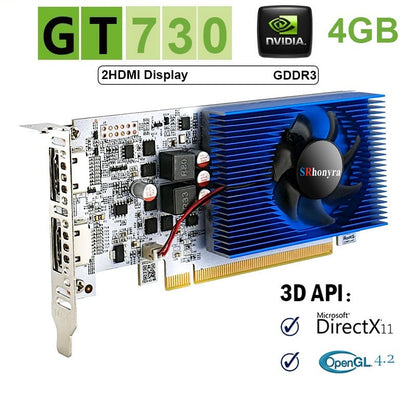 Placa de vídeo de baixo perfil SRhonyra GT730 RX550 GT1030 GTX1050 1050Ti 4GB, GPU de baixo perfil para SFF, PCs industriais e mini PC OPS