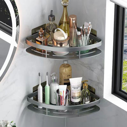 Bathroom Shelf Aluminum Alloy Shampoo Rack Makeup Storage Organizer Shower Shelf Bathroom Accessories No Drill Wall Corner Shelf