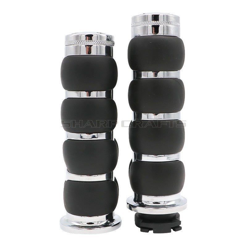 1" 25mm & 7/8'' 22mm Billet Rubber Flame Spike Hand Grips For Harley Honda Kawasaki Suzuki Yamaha  Bikes Cruiser Chopper Custom