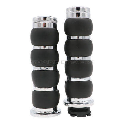 1" 25mm & 7/8'' 22mm Billet Rubber Flame Spike Hand Grips For Harley Honda Kawasaki Suzuki Yamaha  Bikes Cruiser Chopper Custom