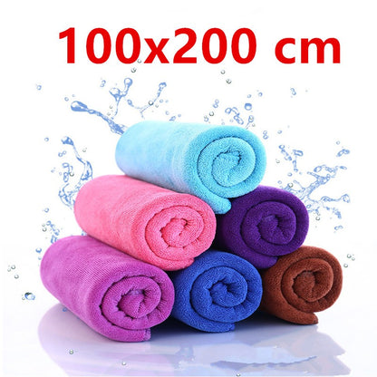 Microfiber Bath Towel , 100X200 cm -Extra Absorbent, Fast Drying, Multipurpose for Swimming, Fitness, Sports, Yoga, Grey