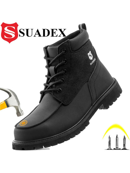 SUADEX Steel Toe Boots for Men Women Waterproof Indestructible Work Safety Boot Outdoor Protection Construction Shoes