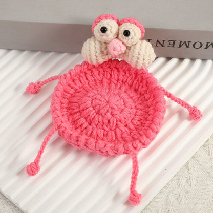 Funny Crochet Animal Coaster Finished Handwoven Coaster Coffee Cup Decor Gift