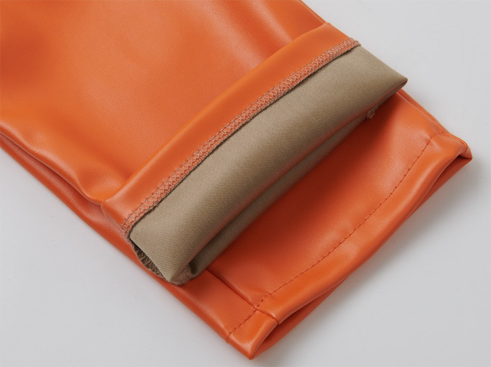 Men's Leather Pants Skinny Fit Stretch Fashion PU Leather Trousers Nightclub Party & Dance Pants Thin