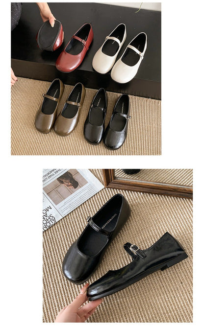 2025 New Elegant Comfortable and Versatile Woman Round Toe Lady Barefoot Flats Elegant Soft Sole Ballerina Party Mary Jane Shoes