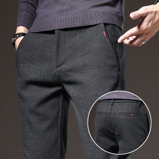 Men's Straight Leg Long Daily Pants Casual Straight Slim Fit Narrow Leg Trousers Stylish Male Suit Work Fashion Blue Gray Pants