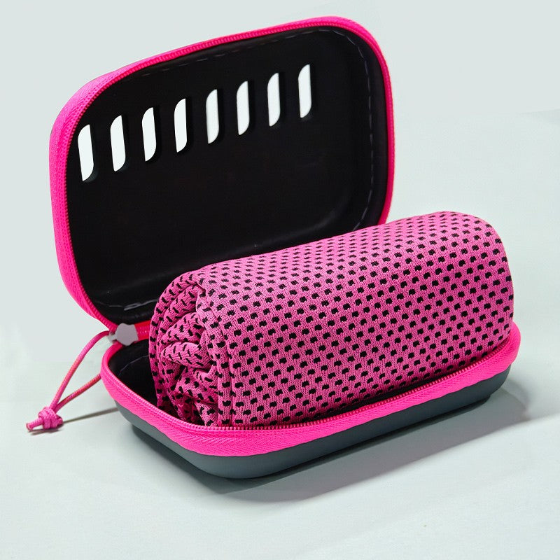 Camping Cooling Towels with EVA Case, Compact & Portable Travel Ice Towel Quick Dry Towels for Sports Gym, Hiking and Yoga