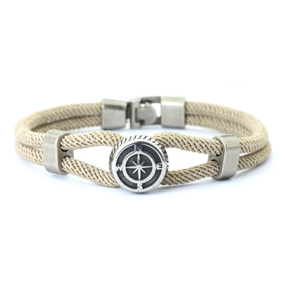 Nova Pulseira Bússola Masculina Viking Corda Náutica Bracelete Feito à Mão Trançado Acessórios Surfista Homem Pulseira Fio Náutico